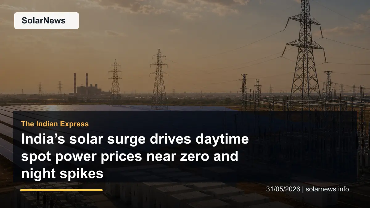 India’s solar surge drives daytime spot power prices near zero and night spikes