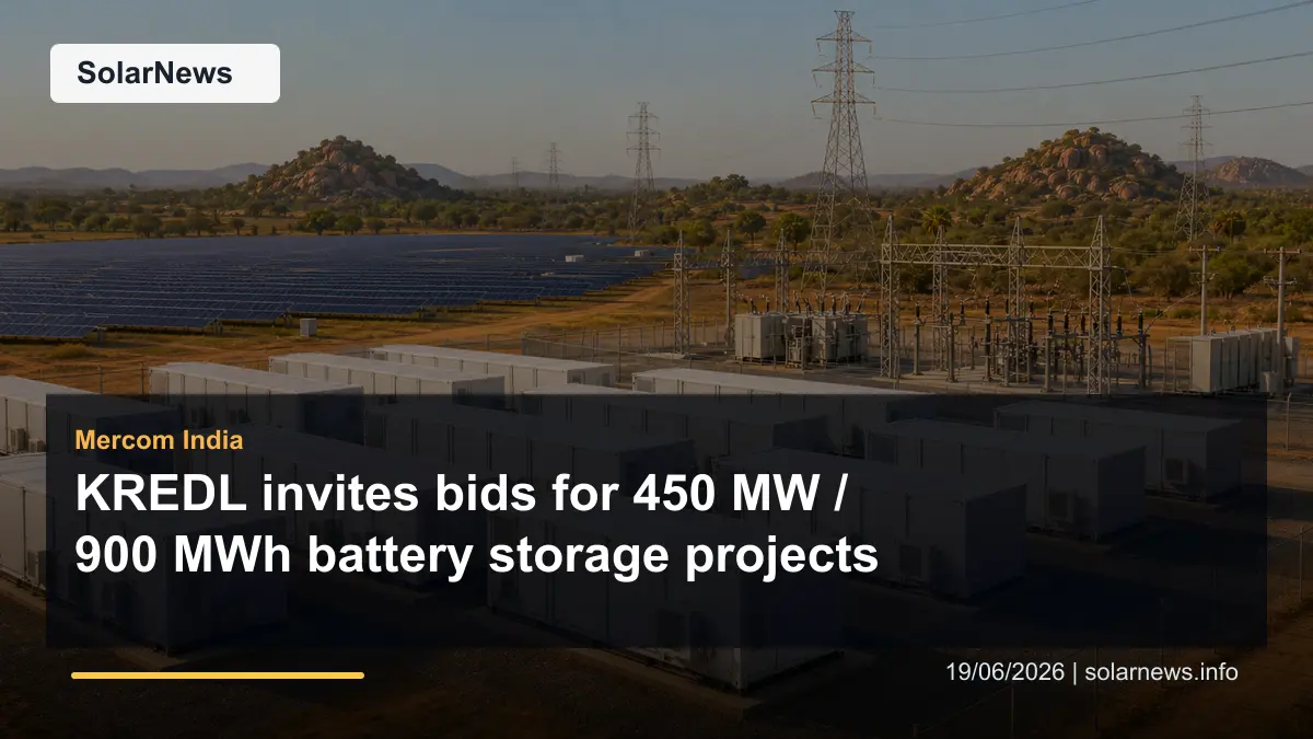 KREDL invites bids for 450 MW / 900 MWh battery storage projects