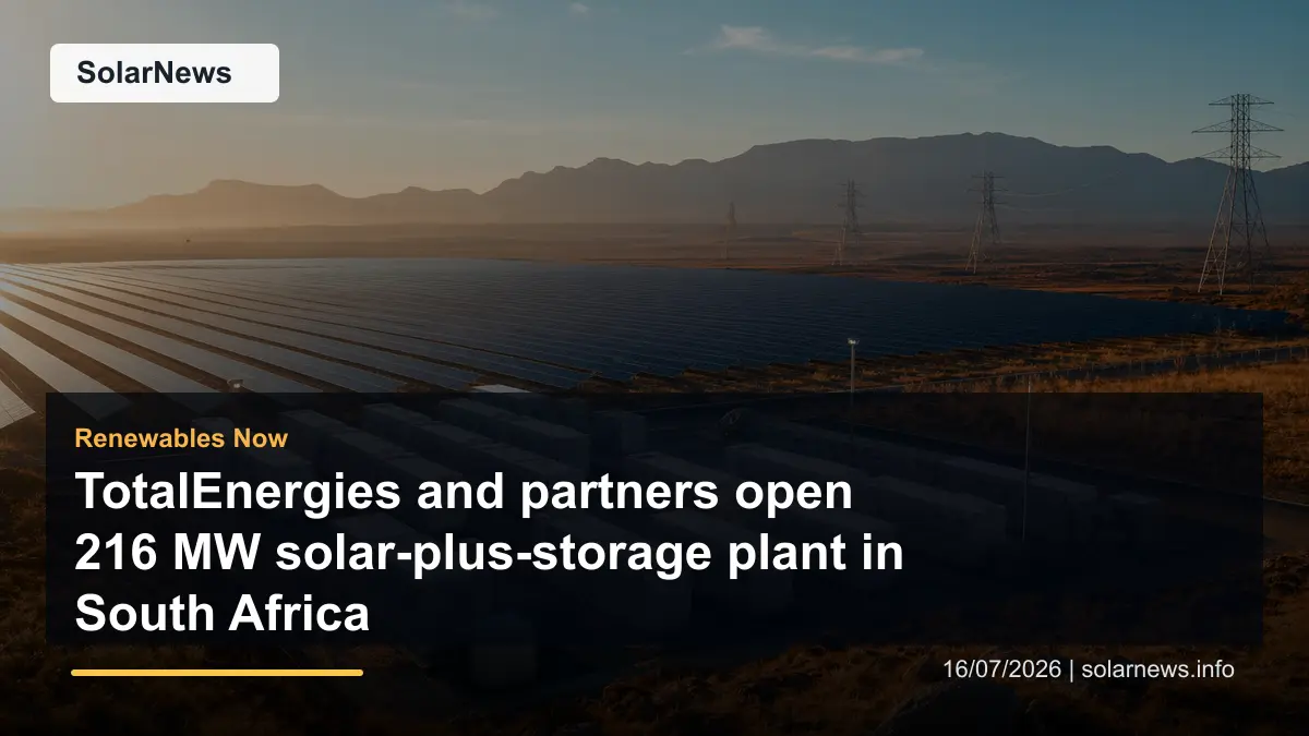 TotalEnergies and partners open 216 MW solar-plus-storage plant in South Africa