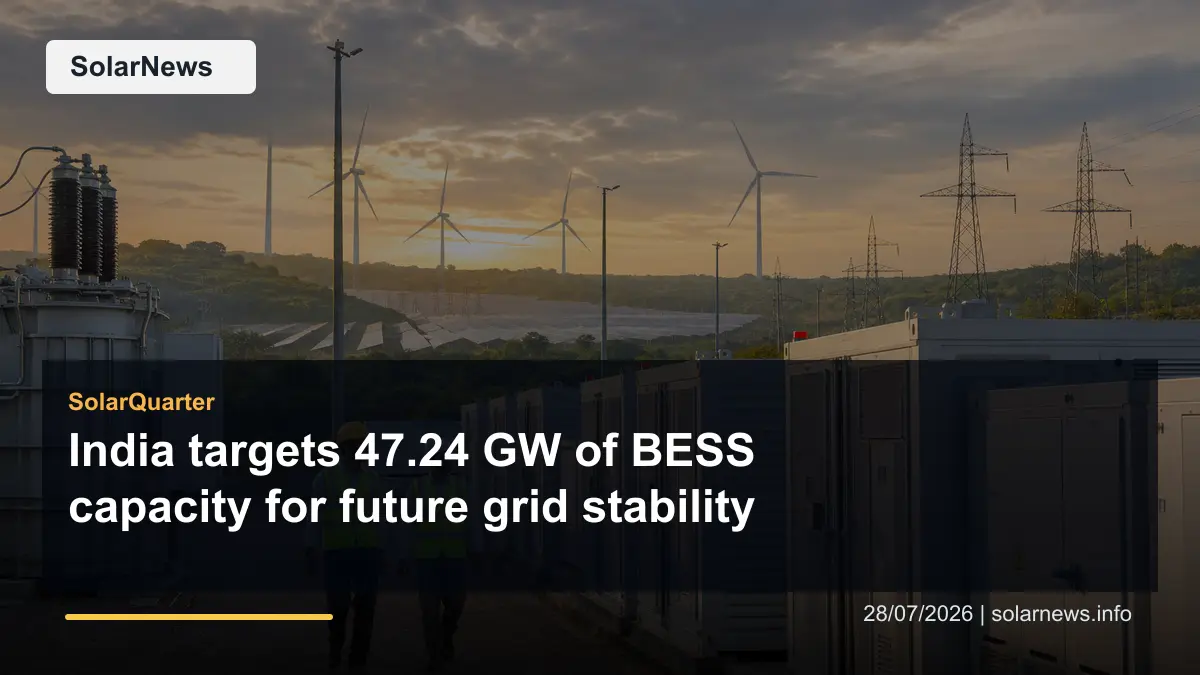 India targets 47.24 GW of BESS capacity for future grid stability
