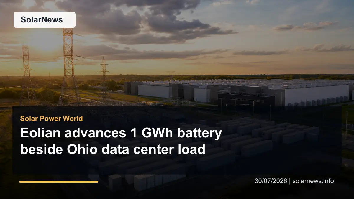 Eolian advances 1 GWh battery beside Ohio data center load