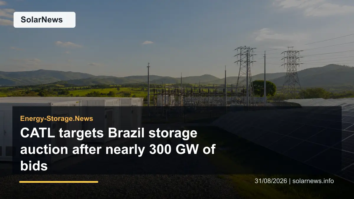 CATL targets Brazil storage auction after nearly 300 GW of bids